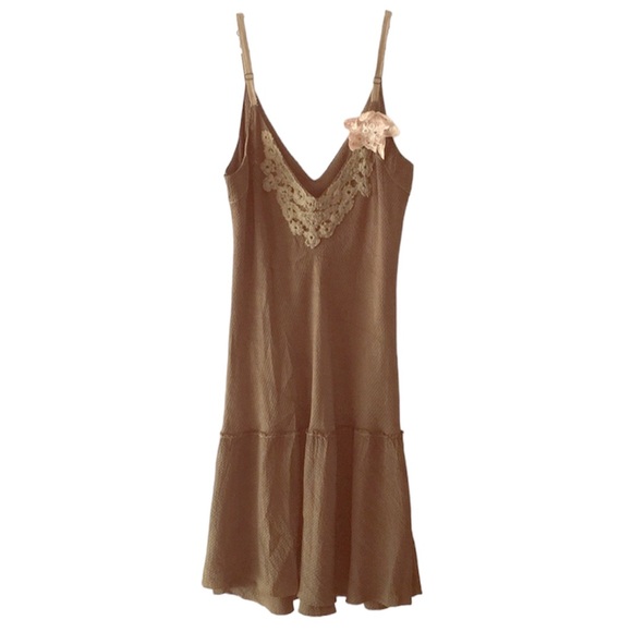Spool olive green/brown spaghetti strap dr… - Picture 1 of 8